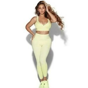 Adidas x Ivy Park Beyonce Yellow Tint Rib Panel Tights